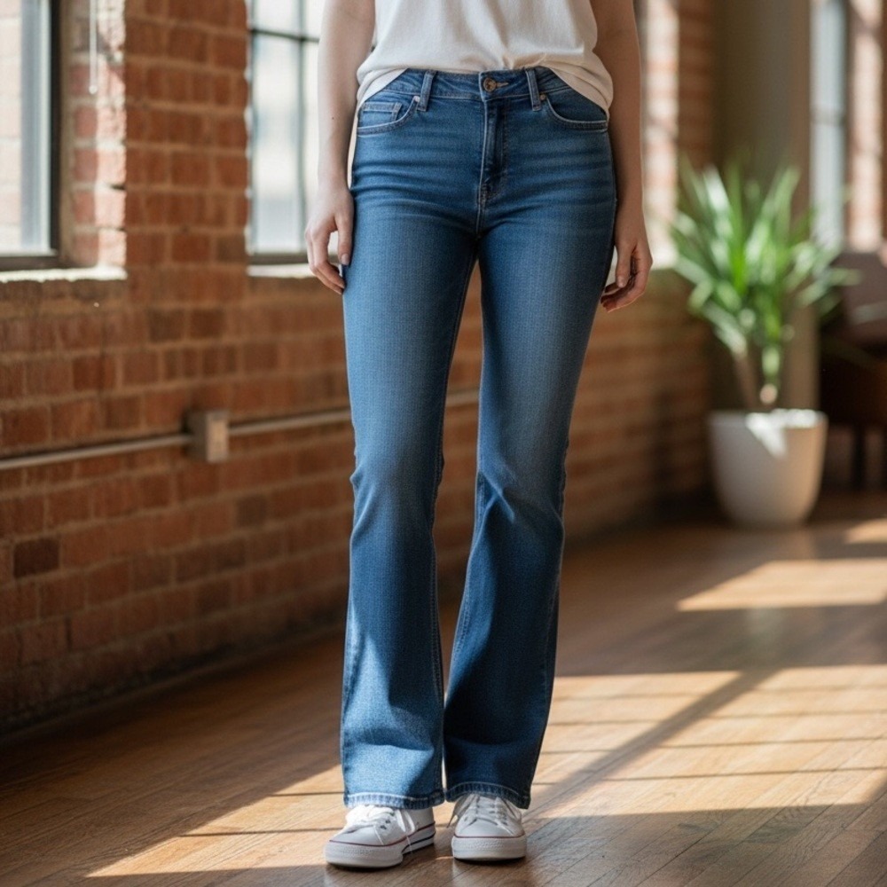 Express Eva Women's Wide Leg Mid Rise Denim Pants size 31 - Picture 4 of 9